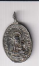 Virgen, Dilecto Carmelo. Medalla (AE 26 mms.) San Francisco de Paula. Siglo XVIII