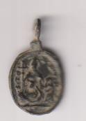 San Francisco arrodillado ante Crucificado. Medalla (AE 16) R/S. Tomás de Villanueva. Siglo XVII