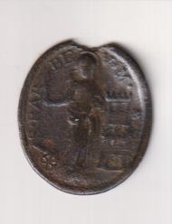 S. Águeda de Catania. (S. Agatha V, ..Catana e Orta. Medalla (AE 28 mms.) R/s. Bárbara. Siglo XVII
