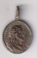 Busto de jesucristo con Corona de Espinas. Medalla (AE 20.) R/ Virgen de Guadalupe. Siglo SVIII