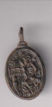Virgen de Montserrat ((M. SE.) Medalla ( AE 19.) R/ S. Ben. Or. Pro. Siglo XVIII. MUY RARA ASÍ