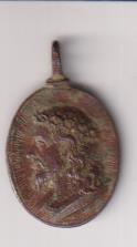 Busto de Cristo con corona de Espinas. medalla (AE 24.) R/Busto de maría. Siglo XVII-XVIII RARA