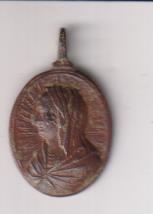 Busto de Cristo con corona de Espinas. medalla (AE 24.) R/Busto de maría. Siglo XVII-XVIII RARA