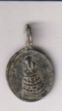 Busto de Jesucristo con Corona de Espinas. Medalla (AE 20.) R/Virgen de Guadalupe. Siglo SVIII