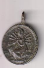Dolorosa. medalla (AE 23 mms.) R/ Virgen y ánimas Benditas. Siglo XVIII