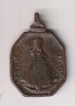 Virgen de Guadalupe (S. M. D. G.) Medalla (AE 23 mms.) R/ San Gerónimo. Siglo XVII-XVIII