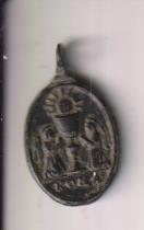 Cáliz entre Ángeles, Exergo. Roma. medalla (AE 21 mms.) R/ Inmaculada) Siglo XVIII