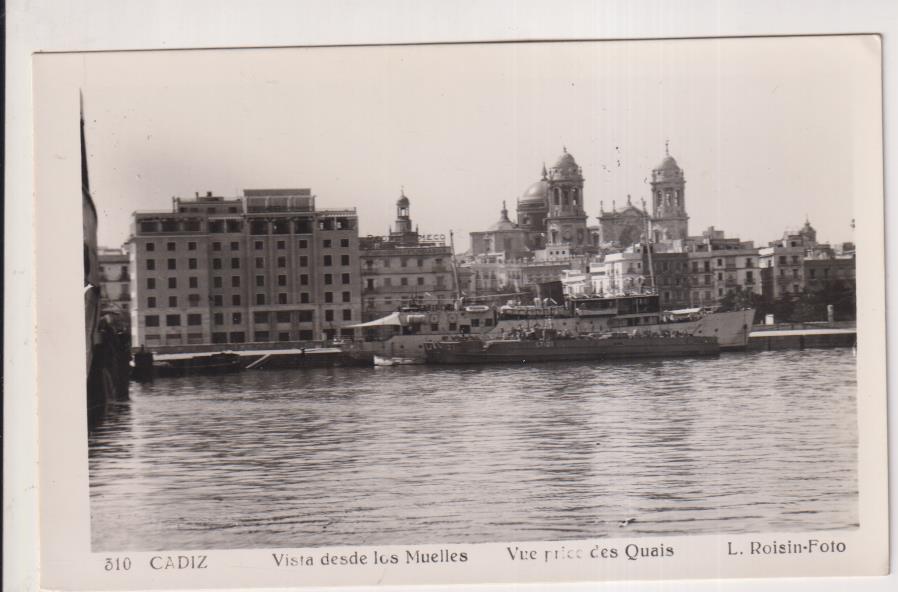 Cádiz.- Vista desde los Muelles. L. Roisín Foto. 310. Fechada en octubre de 1953