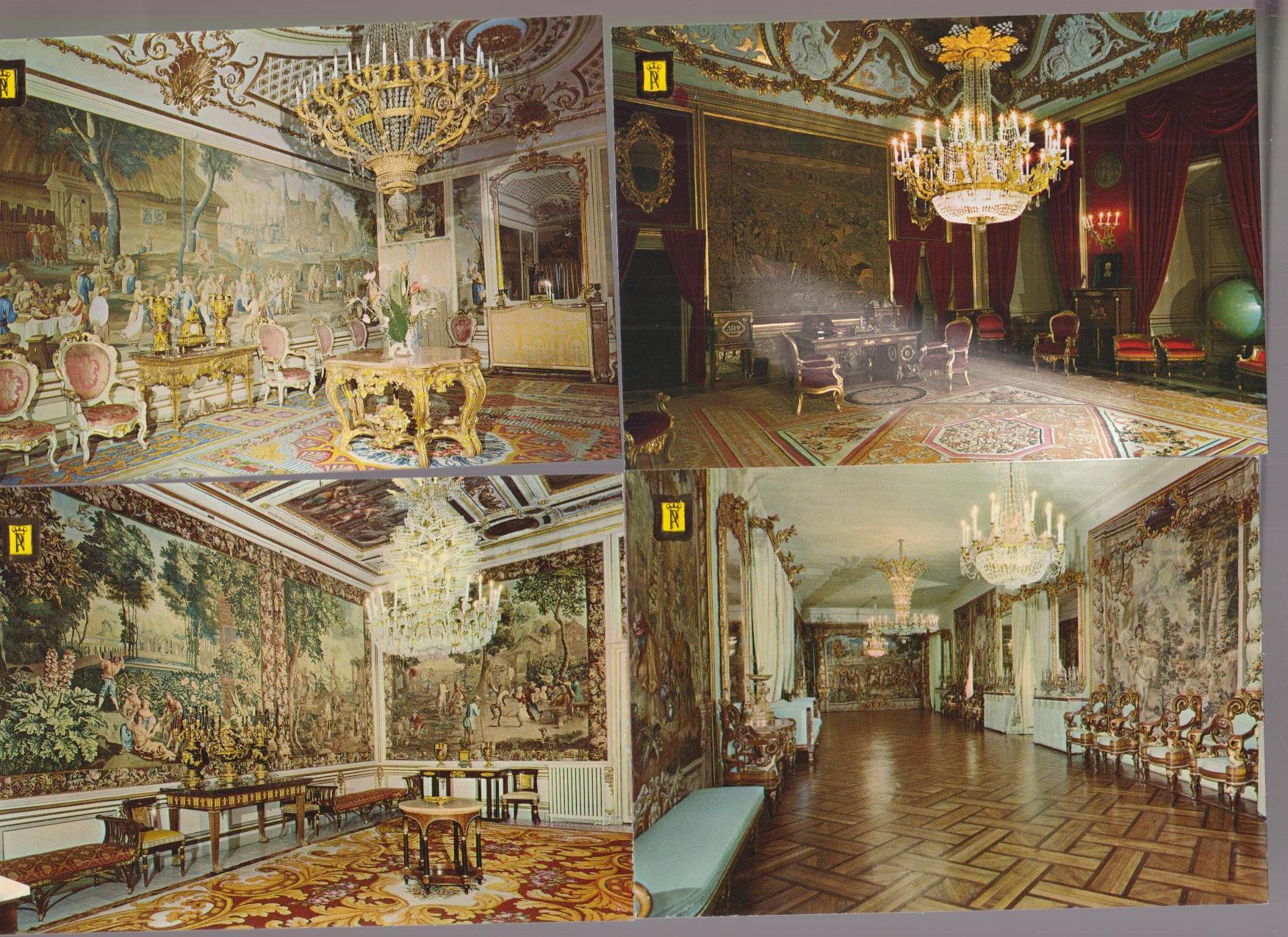 Palacio de El Pardo. Lote de 4 Postales de su interior. Editorial Patrimonio Nacional