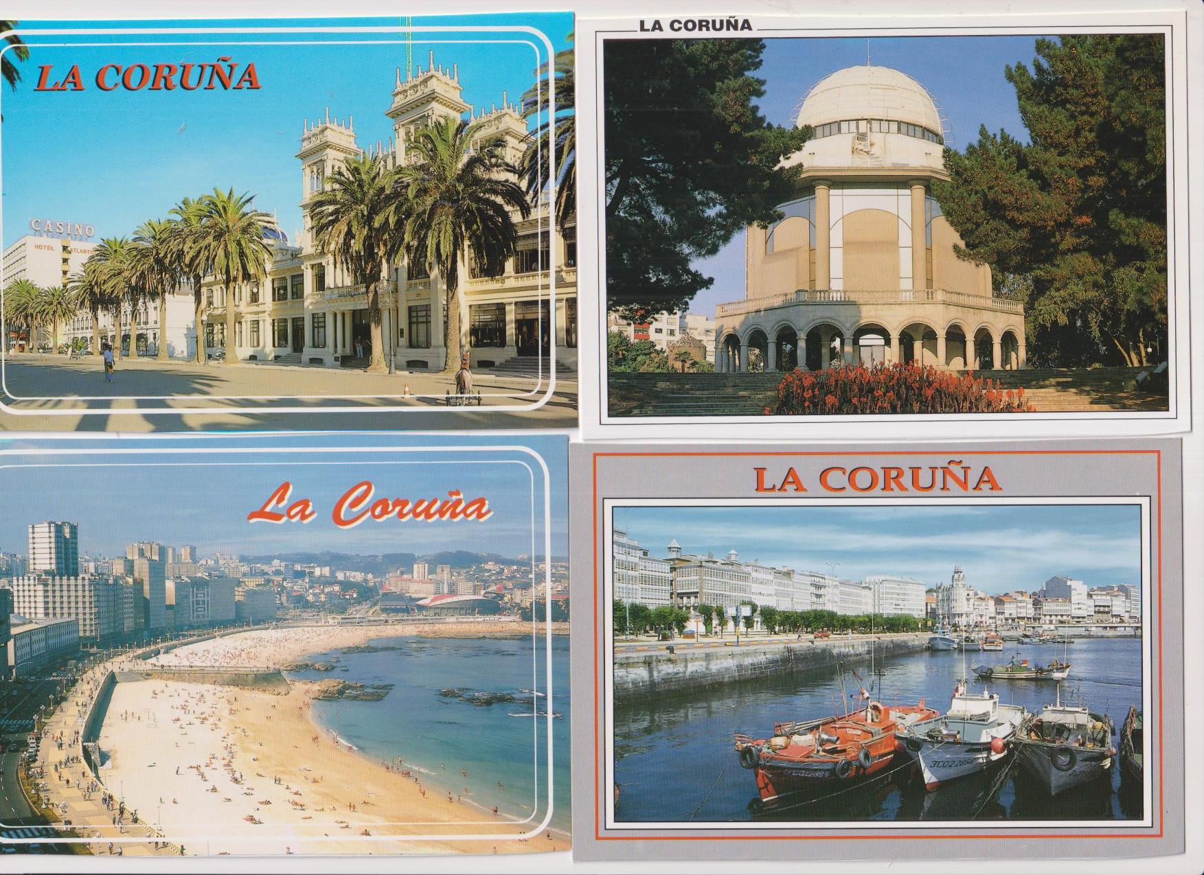 La Coruña. Lote de 4 Postales