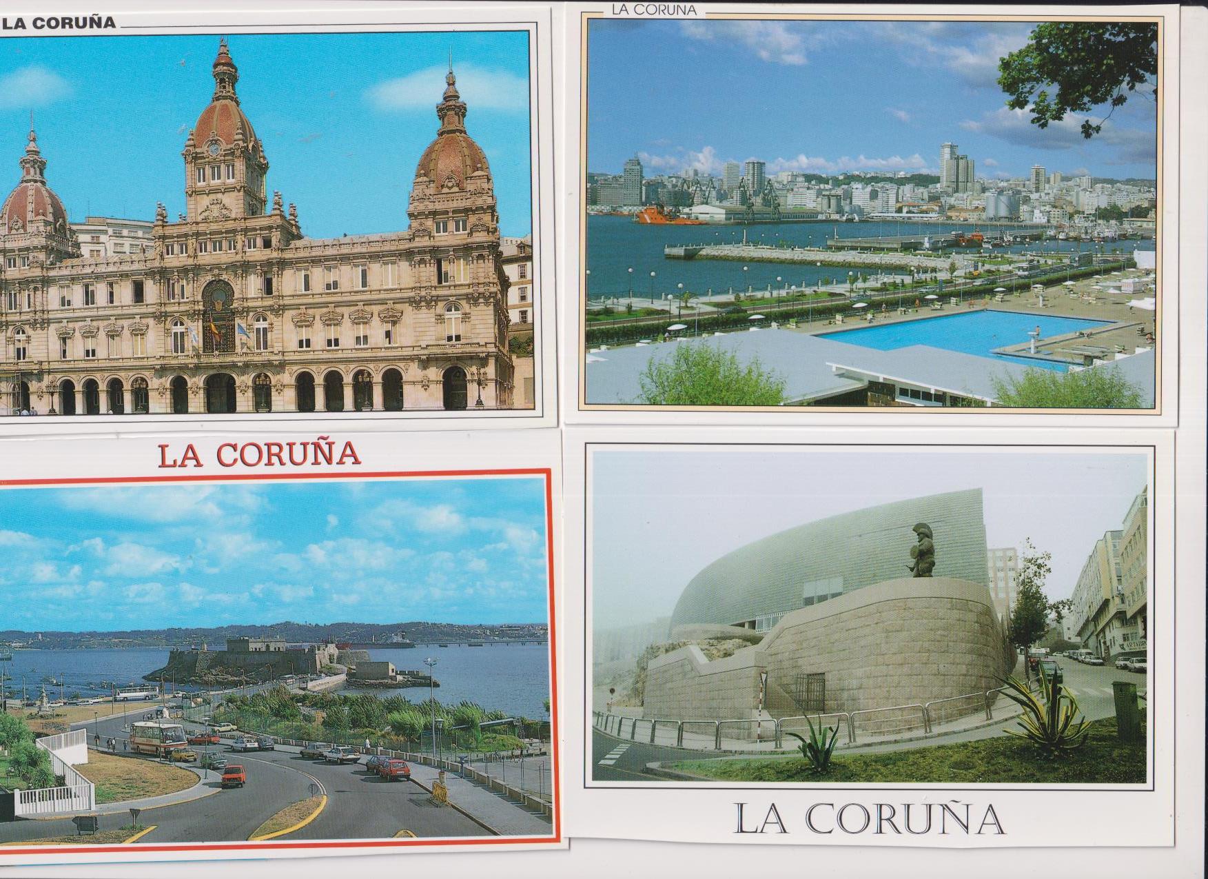 La Coruña. Lote de 4 Postales