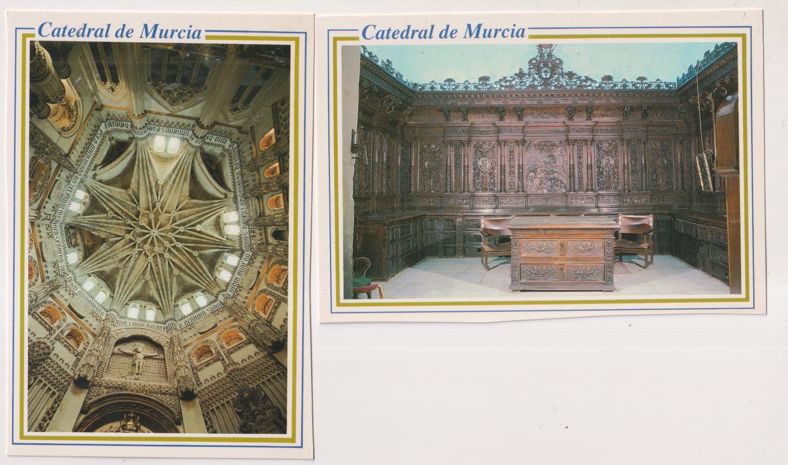 Murcia.- Catedral, LOte de 2 postales: Sacristía y Capilla