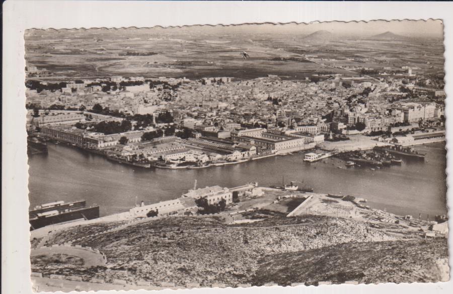 Cartagena. Vista del Puerto y vista General. Edi. Fotos Casau 52. Fechada en Junio de 1953
