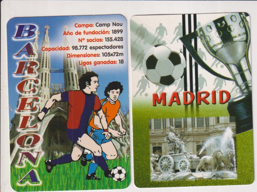 Lote de 2 Calendario para 2009. Barcelona y Real Madrid. Publicidad