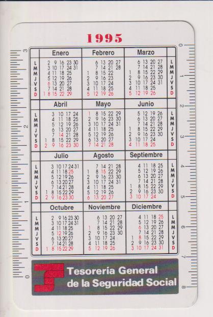Calendario Fournier 1995. Tesorería General de la Seguridad social