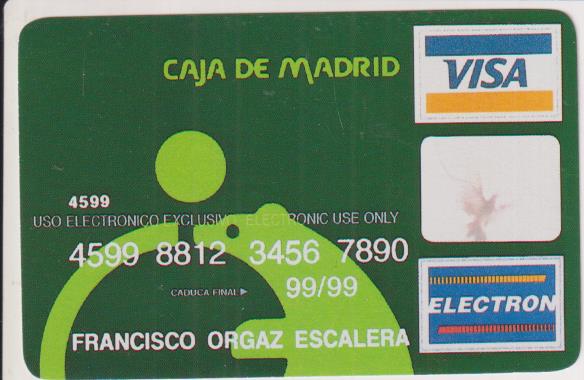 Calendario Fournier 1998. Caja de madrid. Visa Electrón