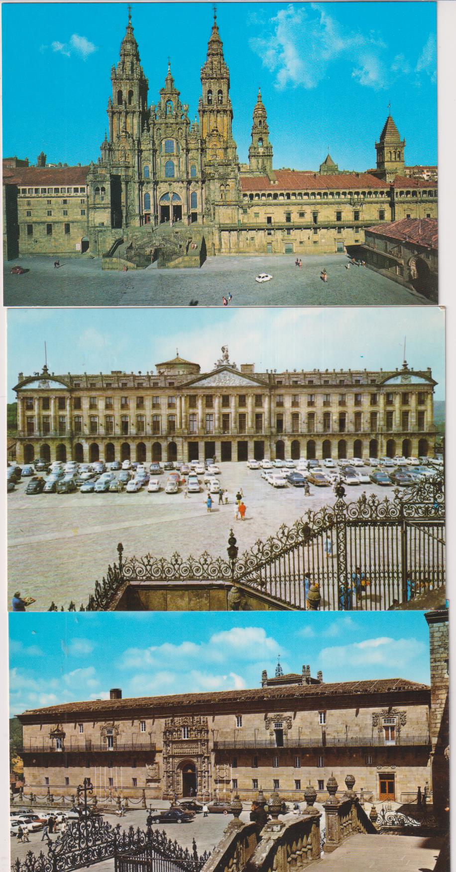 Santiago de Compostela. Lote de 3 Postales. Años 70-80