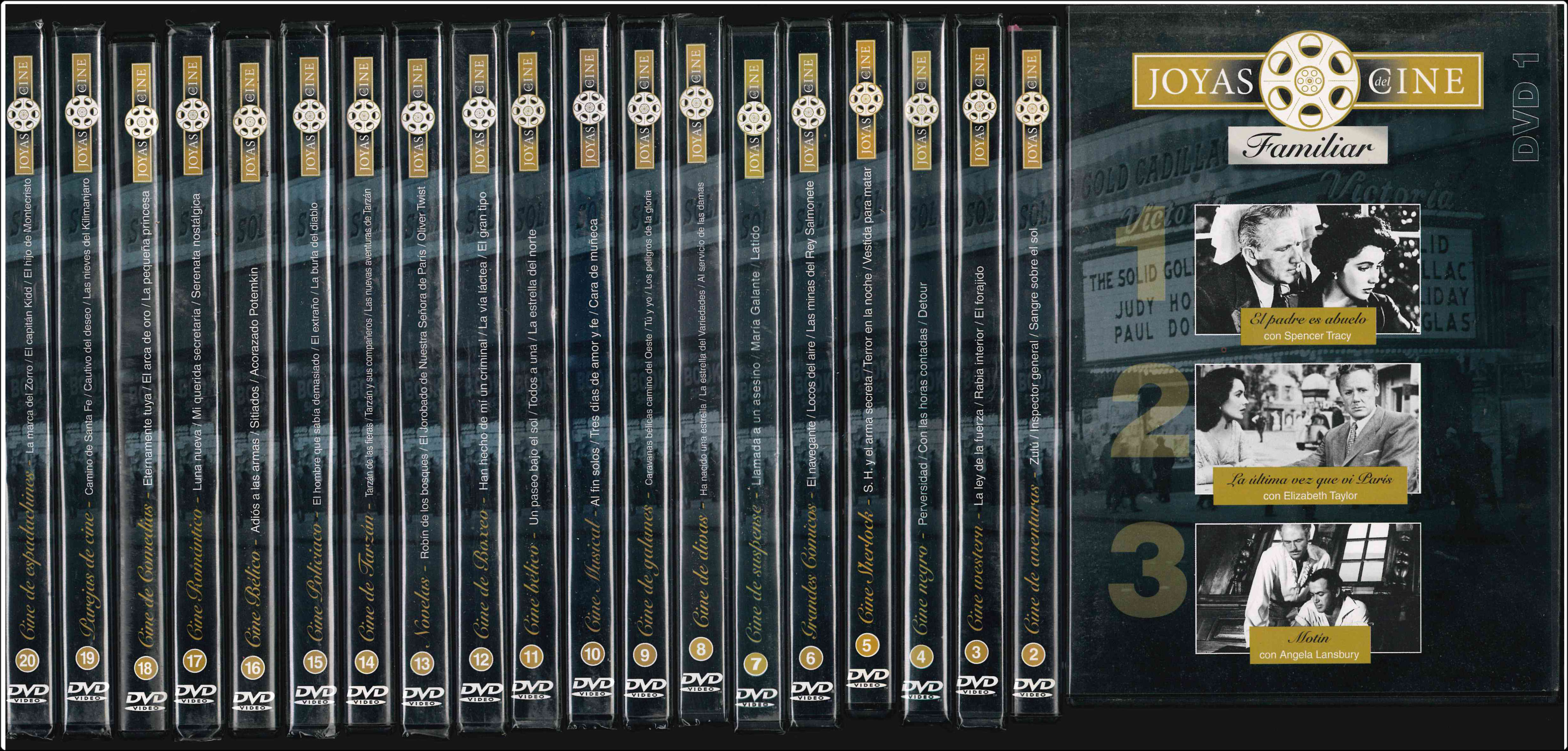 Colección Joyas del Cine. 20 DVD con tres títulos en cada uno
