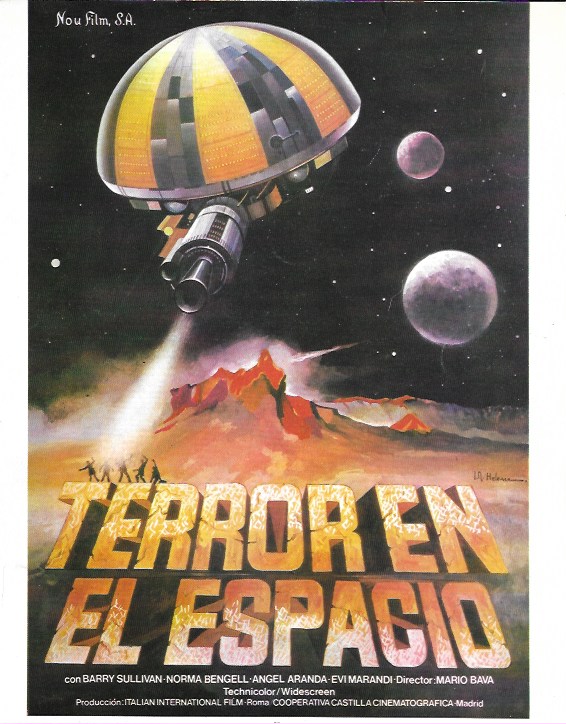 Terror en el espacio. Cartel 24x19 cm. Recortado