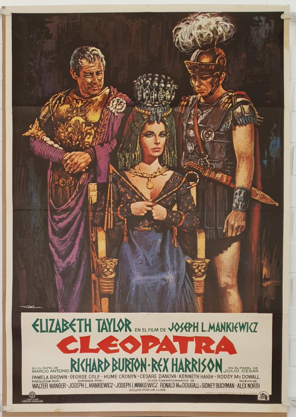 Cleopatra. Cartel (100x70) Reposición de la película en 1975