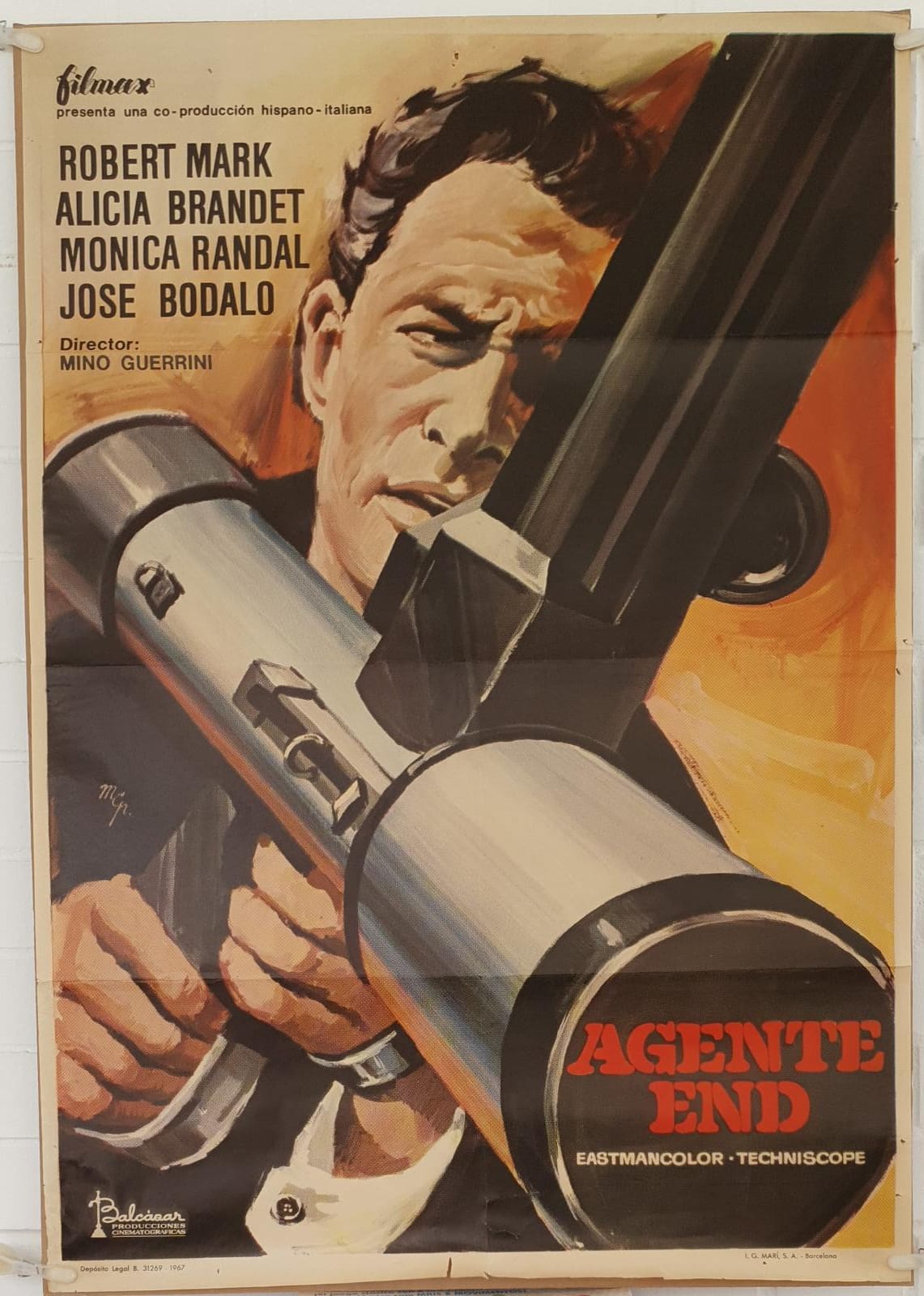 Agente End. Cartel (100x70) de Estreno. Año 1967