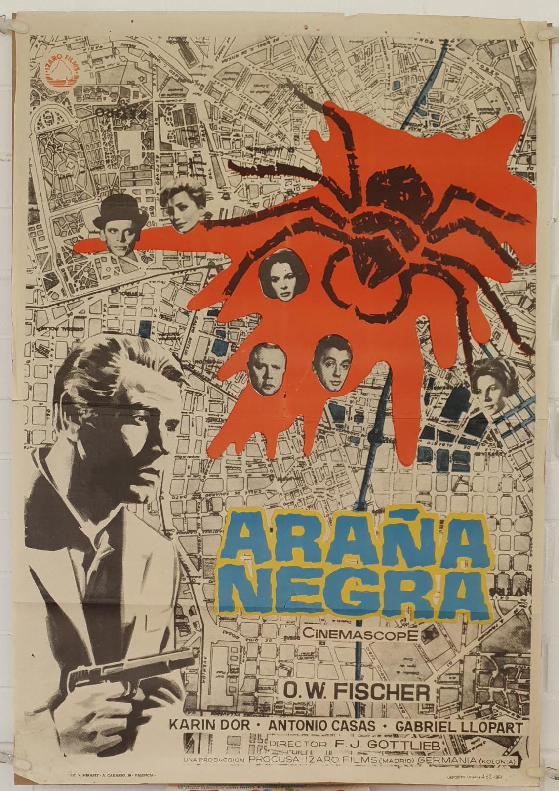 Araña Negra. Cartel (100x70) de Estreno, 1964