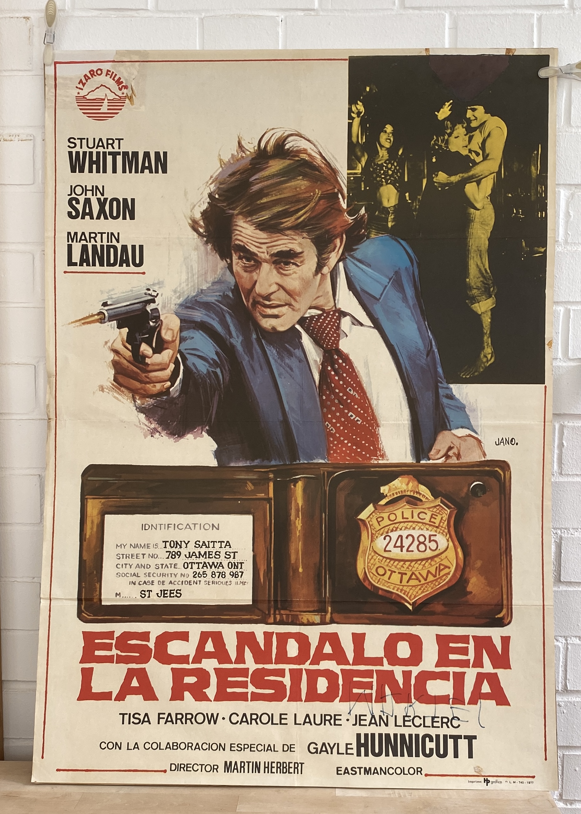 Escándalo en la Residencia. Cartel (100x70) de Estreno, 1977