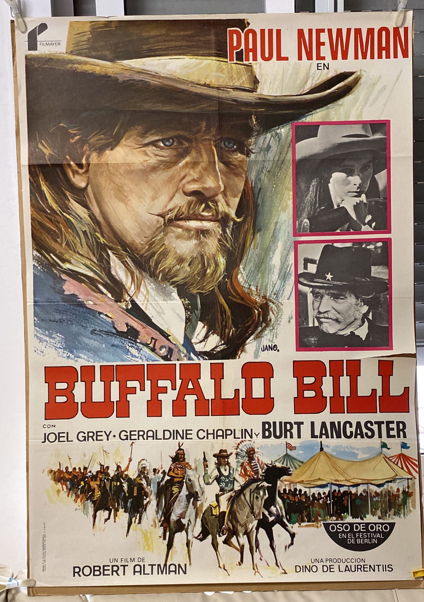 Buffalo Bill. Cartel (100x70) Original de Filmayer, de Estreno en 1977