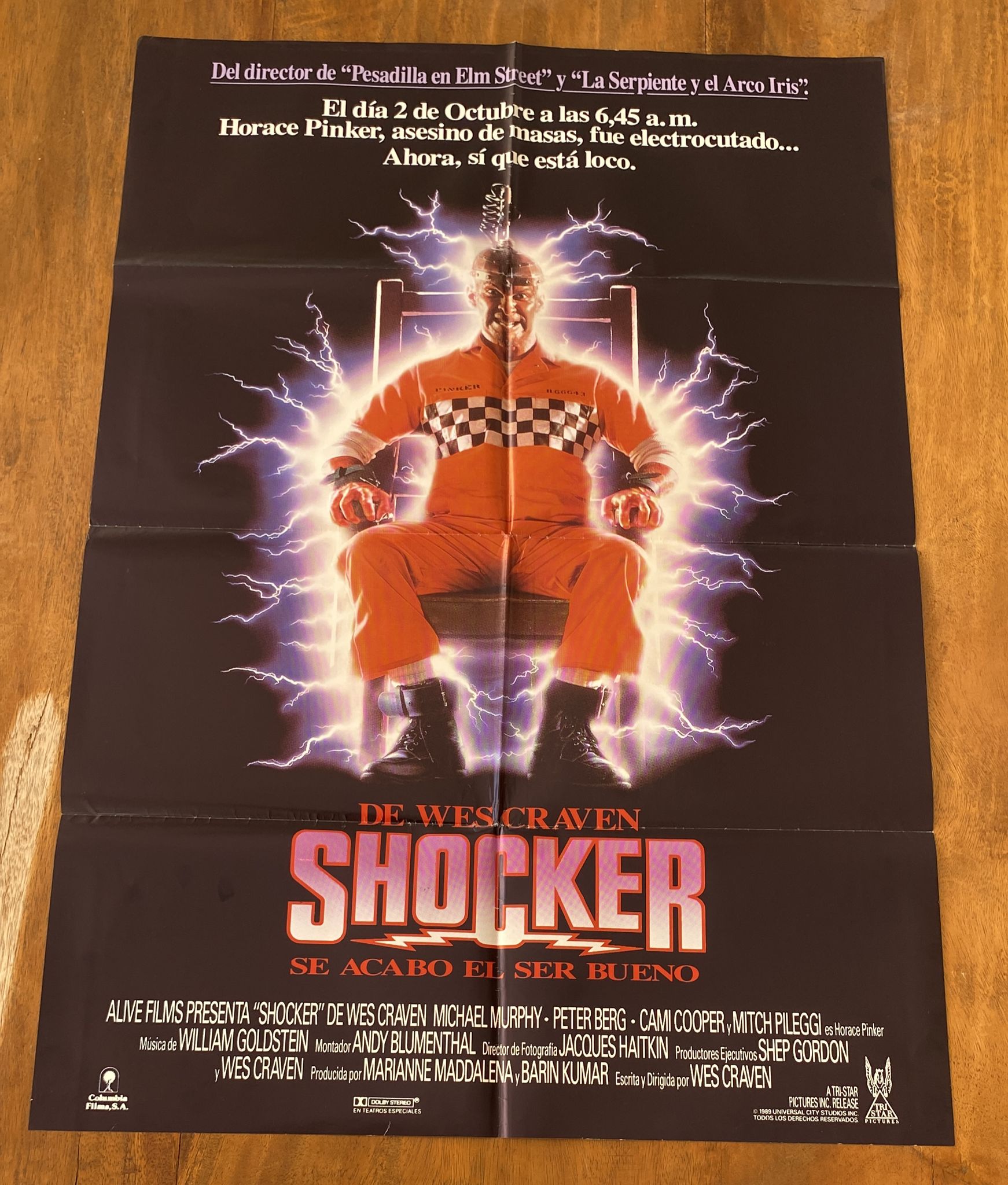 Shocker. Cartel (100x70) Año 1989