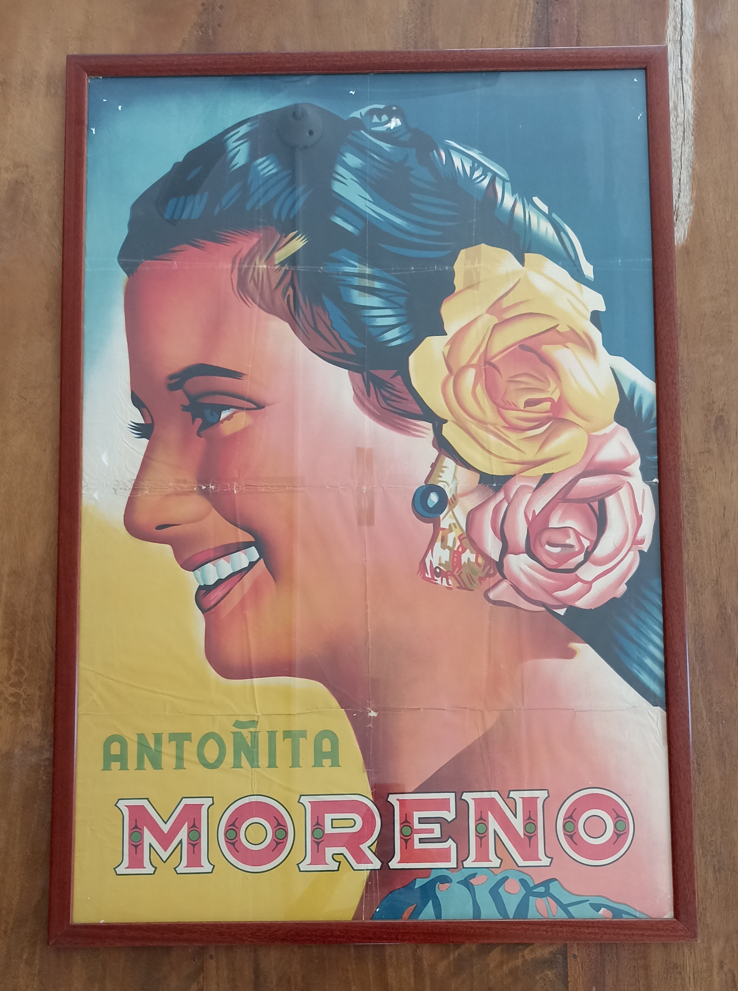 Antoñita Moreno, perfil a la izquierda. Cartel (102x70 cm. con marco y cristal) 