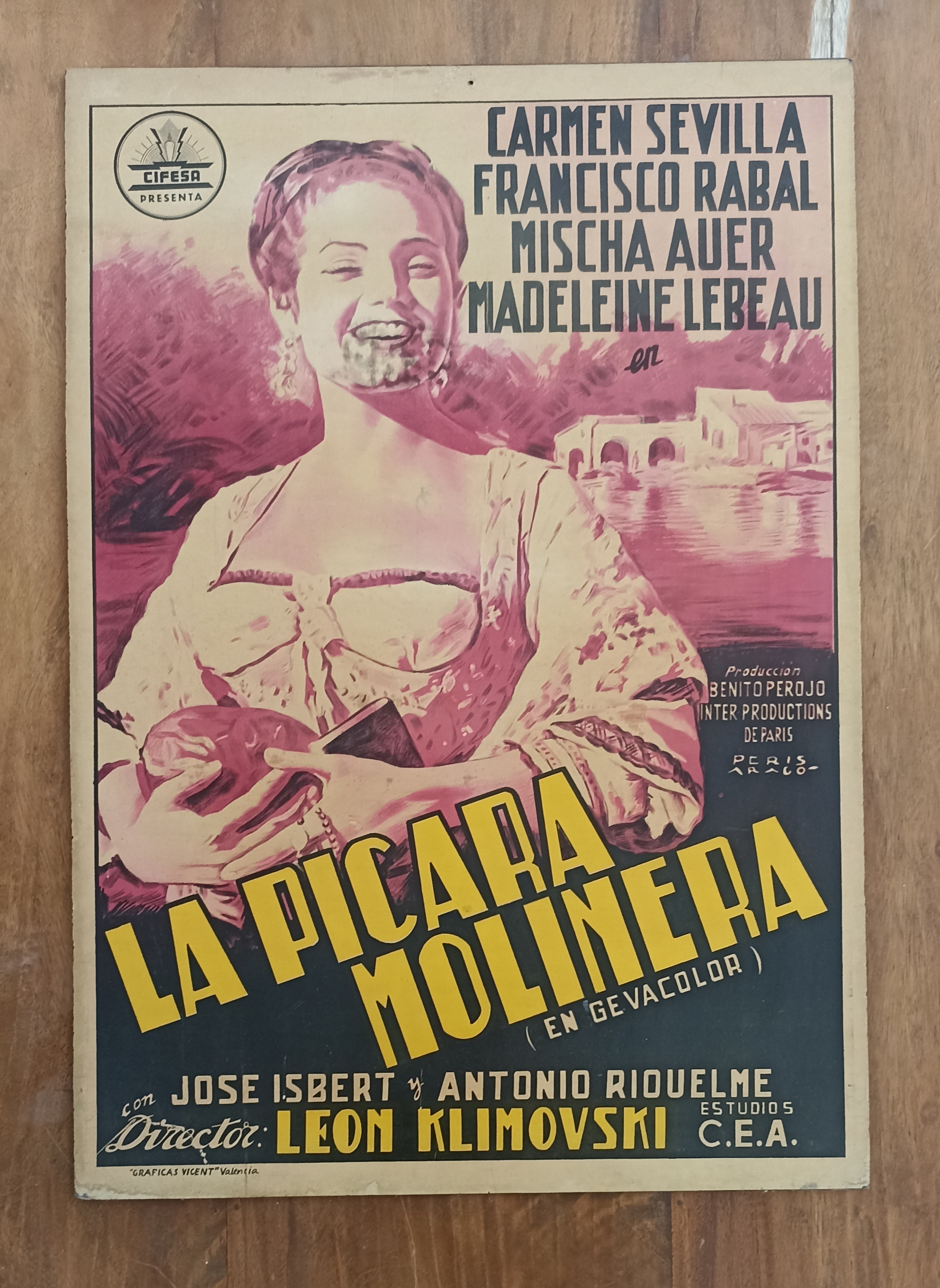 La Pícara Molinera. Cartel (100x70 cm. pegado en tabla) Cifesa, 1955