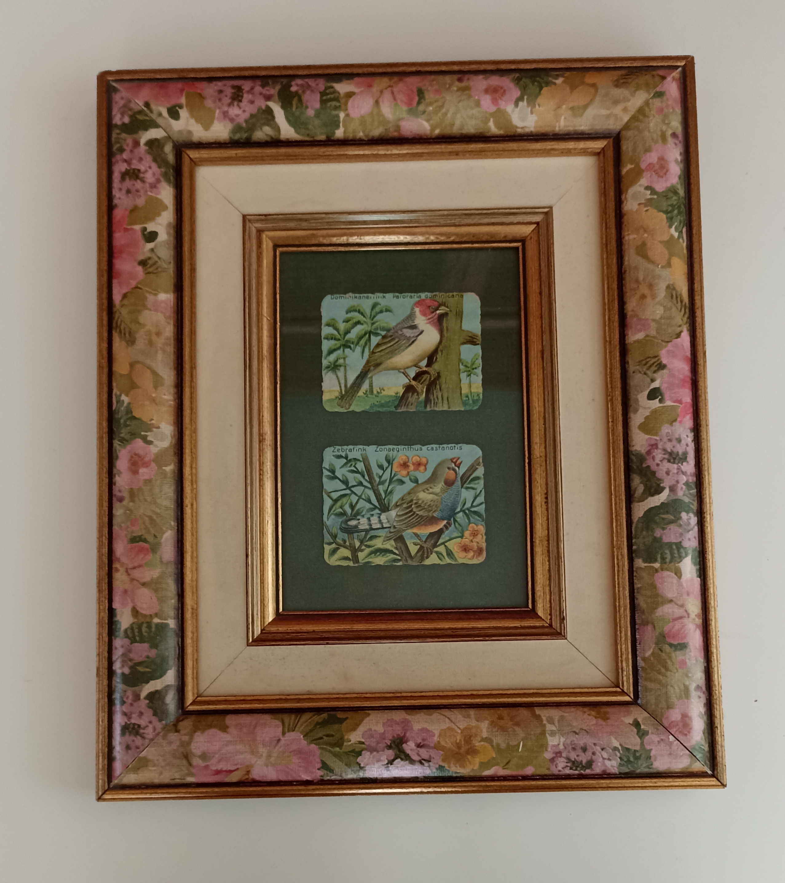 Bonito cuadro con marco de madera y cristal protector. 35,5x29,5 cm.
