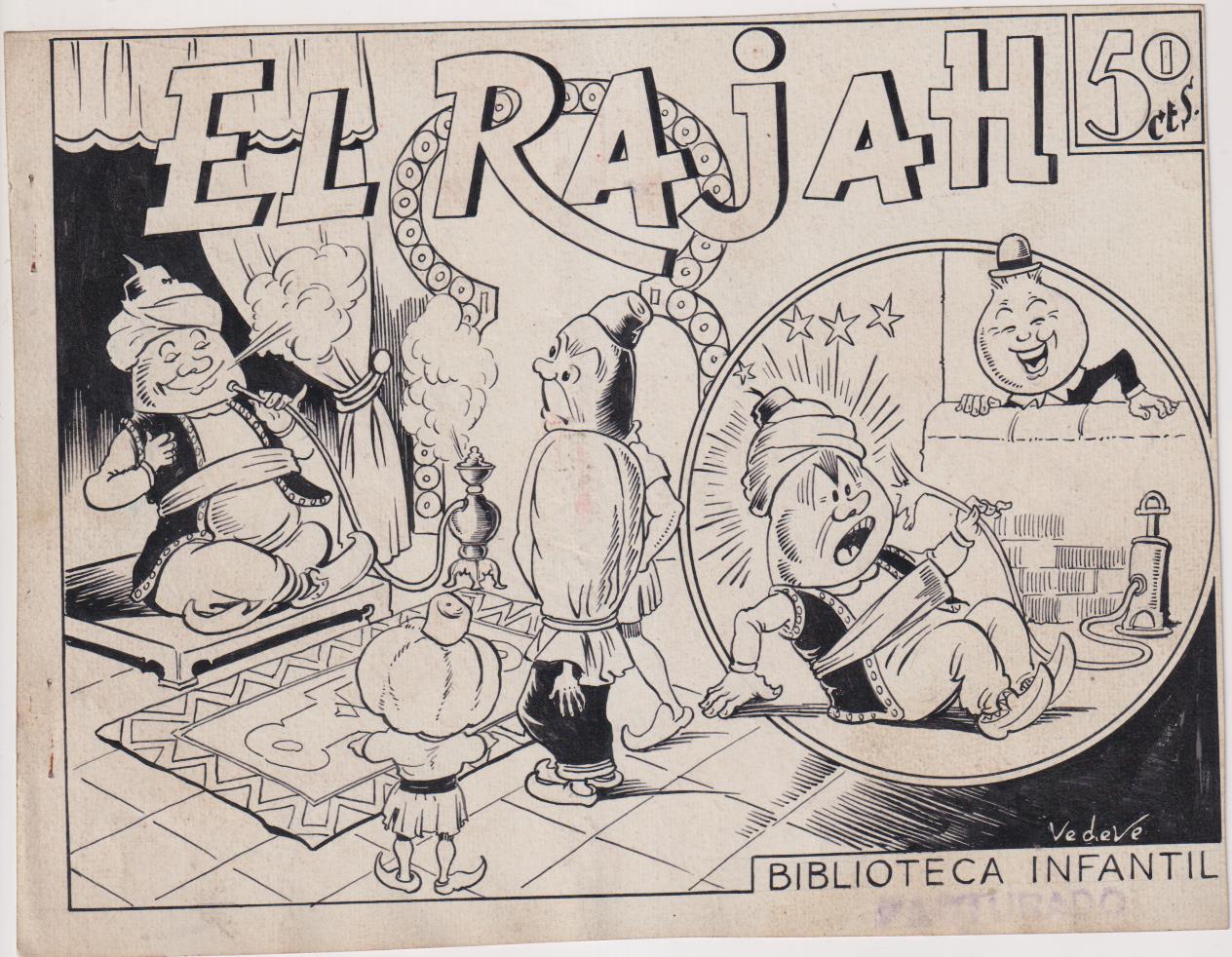 Rabanito y Cebollita. El Rajah. Dibujos Originales. (16,5x22) 9 páginas + color. Noviembre 1942