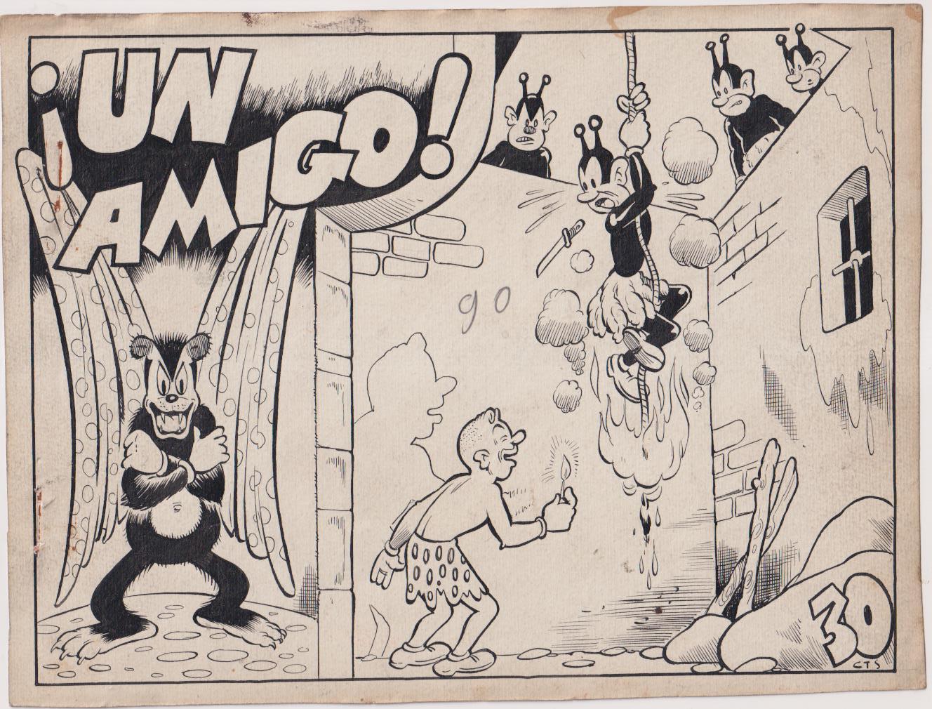 Narizán. Dibujos originales de Antonio Ayné Esbert 1944. Tebeo completo, 9 hojas + color