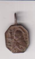 San Pedro de Alcántara. Medalla (AE 17 mms.) R/ S. Pascual Bailón. Siglo XVIII