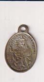 N. Señora del Huerto. Chiavari. Medalla (AE plateado 14 mms.) R/ Corazón de jesús. Siglo XIX