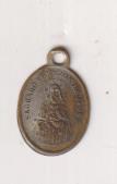 N. Señora del Huerto. Chiavari. Medalla (AE plateado 14 mms.) R/ Corazón de jesús. Siglo XIX