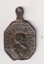 Nuestra Señora del Rosario Medala (AE 22 MMs.) R/ Pío V. Siglo XVII-XVIII