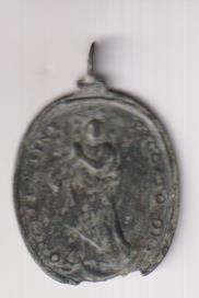 Inmaculada. Medalla (AE 30 mms.) R/ Cáliz entre Ángeles. Siglo XVIII