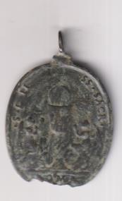 Inmaculada. Medalla (AE 30 mms.) R/ Cáliz entre Ángeles. Siglo XVIII