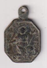 Santa Bárbara. Medalla (AE 27 mms.) R/ San Jerónimo. Siglo XVIII