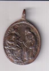 Jesús María y José. Medalla (AE 27 mms.) R/ San Juan Bautista. Siglo XVII
