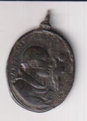 San Antonio de Padua Medalla (AE 28 mms.) R/ Virgen con Niño. Siglo XVII
