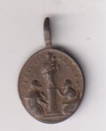 N. S. del Pilar de Zara. Medalla (AE 19 mms.) R/ San Francisco de paula. Siglo XVII-XVIII