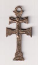 Cristo crucificado en Cruz de Caravaca (AE 32 mms.) R/La virgen en la cruz. Siglo XVIII
