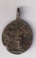 San Lázaro, con dos muletas ante la la dolorosa. (AE 25) R/ La D. pastora. Siglo XVIII. MUY RARA