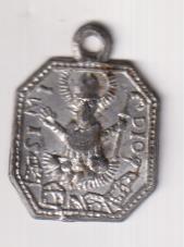 San Emigdio (Ley. s imidio) medalla (Calamina Plateada 25) R/ Cruz y Ley.) Siglo XIX. MUY RARA