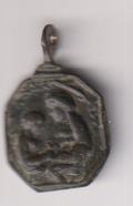 Santa Ana y Virgen Niña. medalla (AE 20 mms.) R/ San José. Siglo XVII-XVIII
