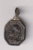 Busto de Jesús. Medalla (AE 17 mms.) R/ Busto de marís. Ley. Mat. Salvator. Siglo XVIII