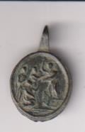 Escena Bíblica. Medalla (AE 18 mms.) R/ Dolorosa. Siglo XVII-XVII